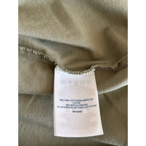 LANDS END Shift Dress Size 2X Khaki Green Cotton Blend Relaxed Comfy Lagenlook - Picture 7 of 8